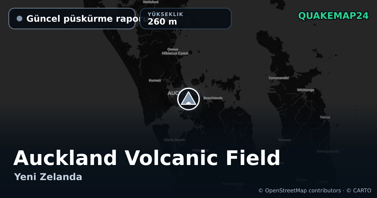 Auckland Volcanic Field · Güncel püskürme raporu yok · 260 m