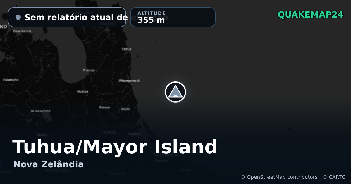 Tuhua/Mayor Island · Sem relatório atual de erupção · 355 m