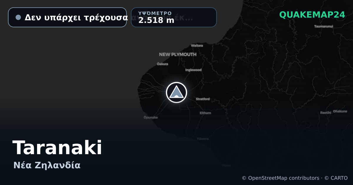 Taranaki · Δεν υπάρχει τρέχουσα αναφορά έκρηξης · 2.518 m