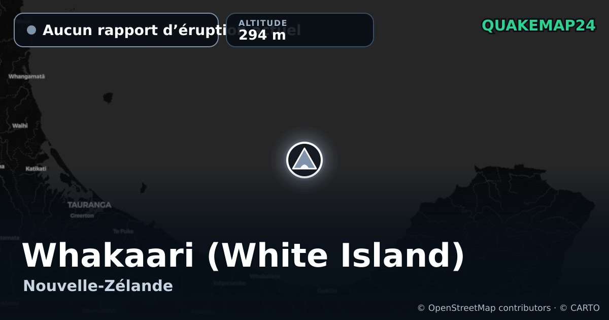 Whakaari (White Island) · Aucun rapport d’éruption actuel · 294 m