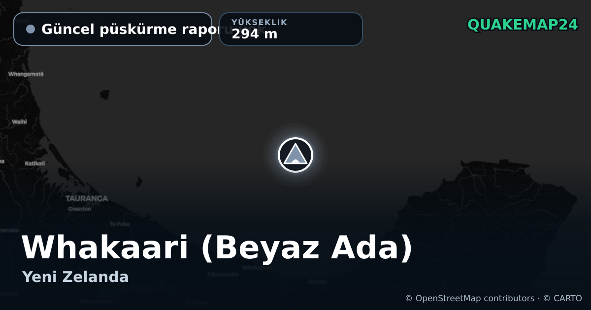 Whakaari (Beyaz Ada) · Güncel püskürme raporu yok · 294 m