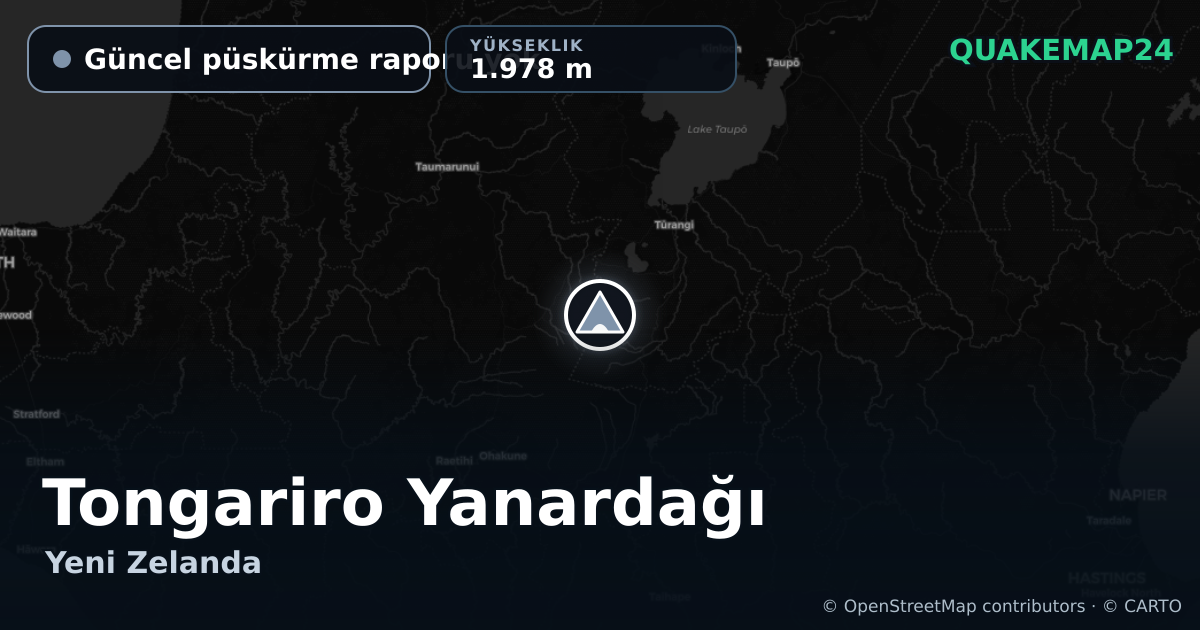 Tongariro Yanardağı · Güncel püskürme raporu yok · 1.978 m