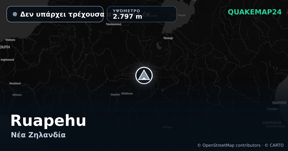 Ruapehu · Δεν υπάρχει τρέχουσα αναφορά έκρηξης · 2.797 m