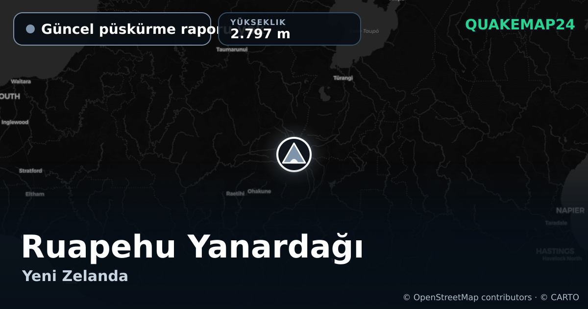 Ruapehu Yanardağı · Güncel püskürme raporu yok · 2.797 m
