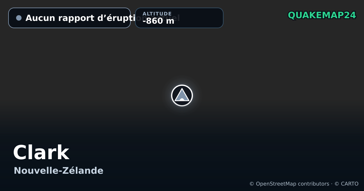 Clark · Aucun rapport d’éruption actuel · -860 m