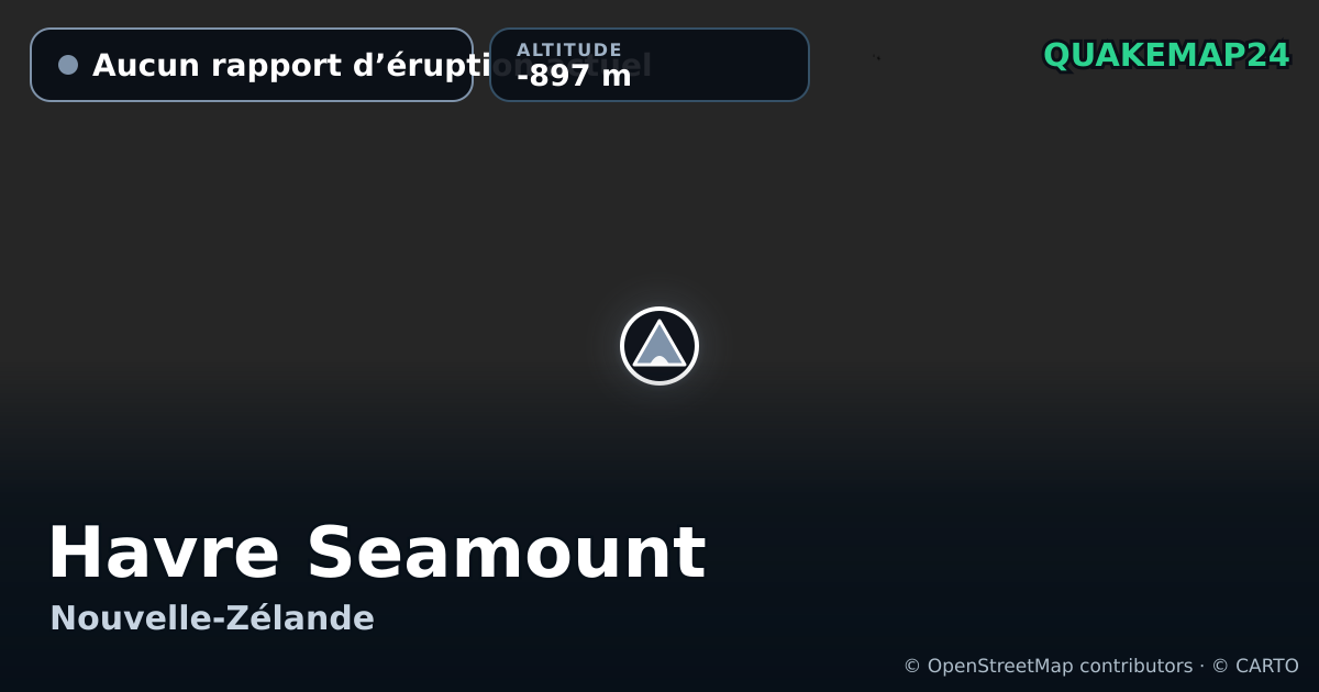 Havre Seamount · Aucun rapport d’éruption actuel · -897 m