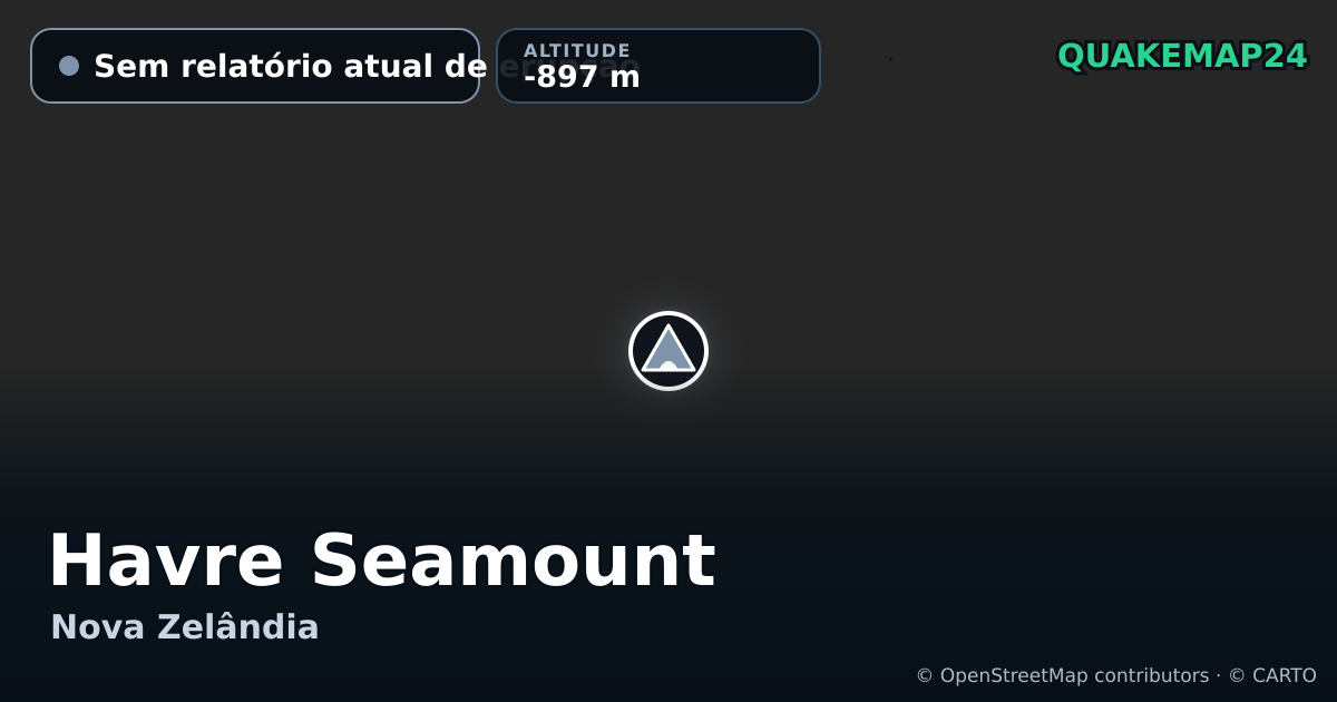 Havre Seamount · Sem relatório atual de erupção · -897 m