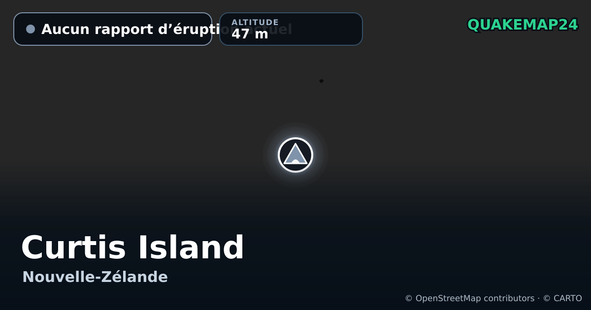 Curtis Island · Aucun rapport d’éruption actuel · 47 m