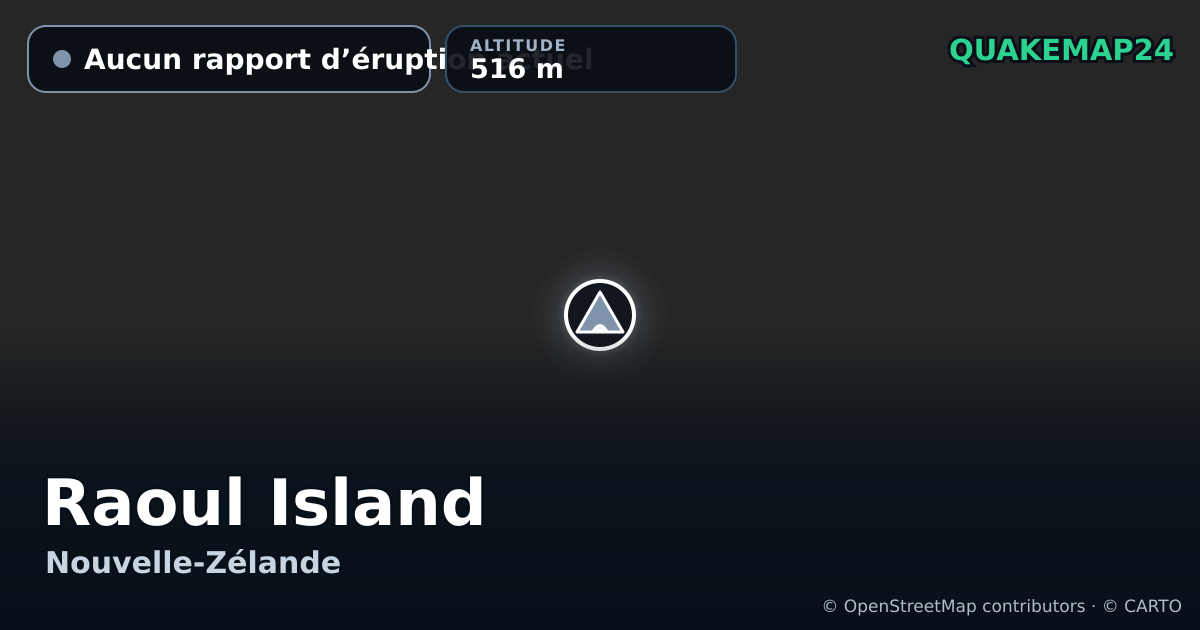 Raoul Island · Aucun rapport d’éruption actuel · 516 m