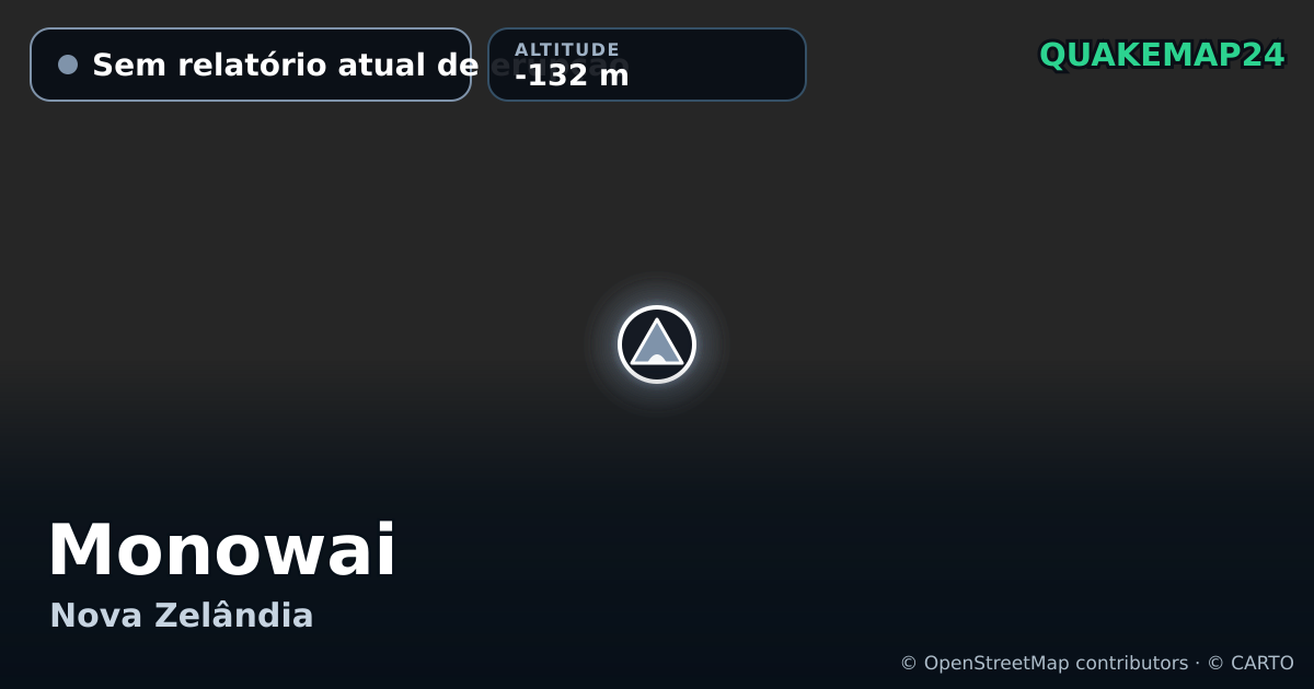 Monowai · Sem relatório atual de erupção · -132 m