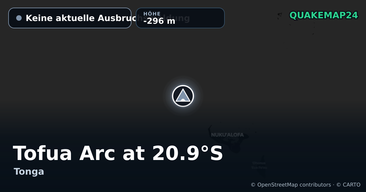 Tofua Arc at 20.9°S · Keine aktuelle Ausbruchsmeldung · -296 m