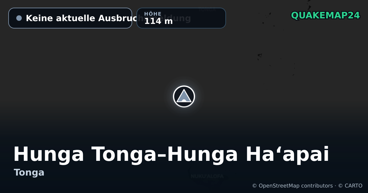 Hunga Tonga–Hunga Haʻapai · Keine aktuelle Ausbruchsmeldung · 114 m