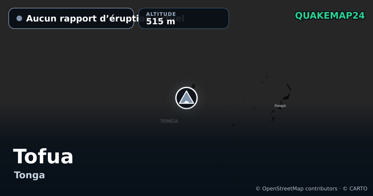 Tofua · Aucun rapport d’éruption actuel · 515 m