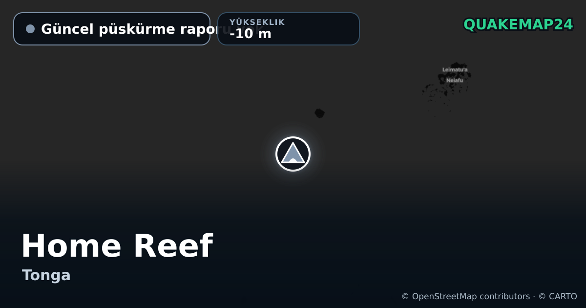 Home Reef · Güncel püskürme raporu yok · -10 m
