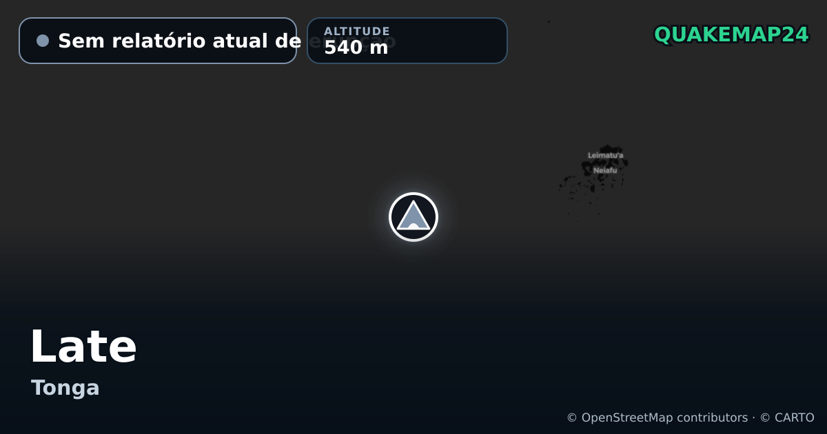 Late · Sem relatório atual de erupção · 540 m