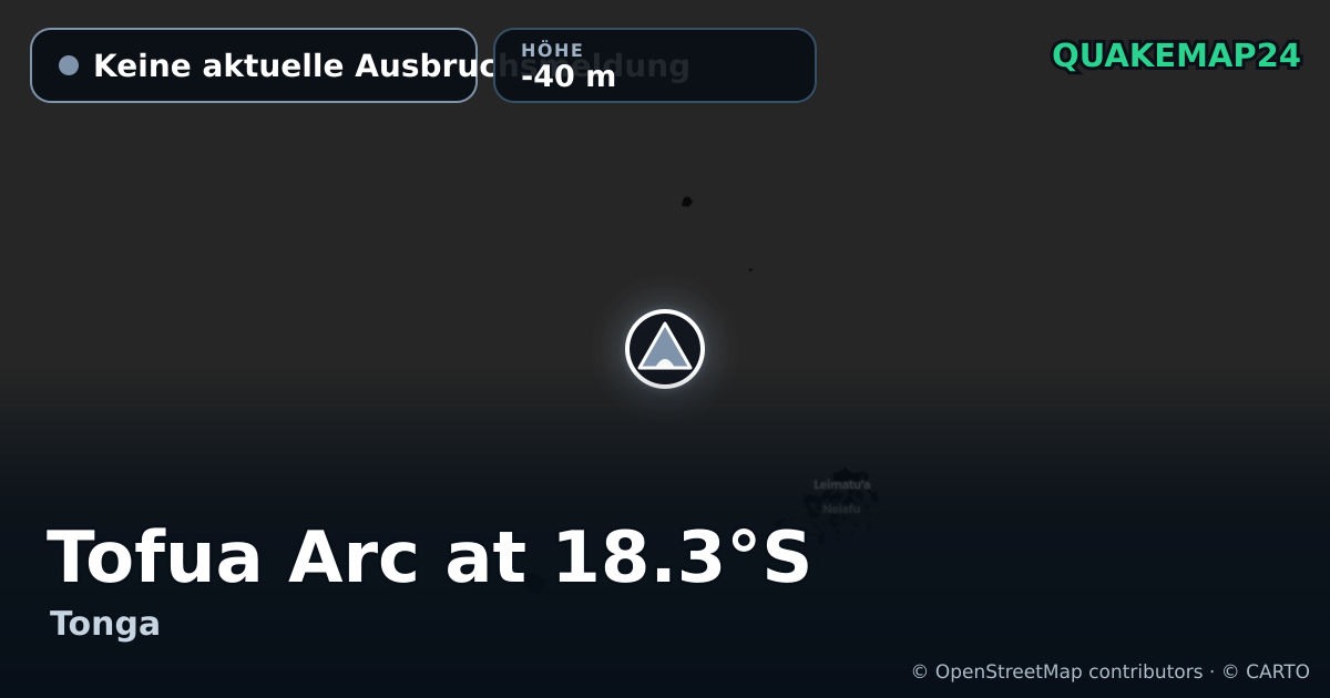 Tofua Arc at 18.3°S · Keine aktuelle Ausbruchsmeldung · -40 m