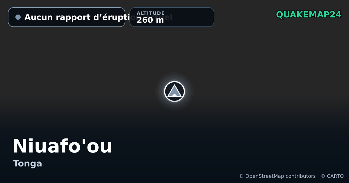 Niuafo'ou · Aucun rapport d’éruption actuel · 260 m