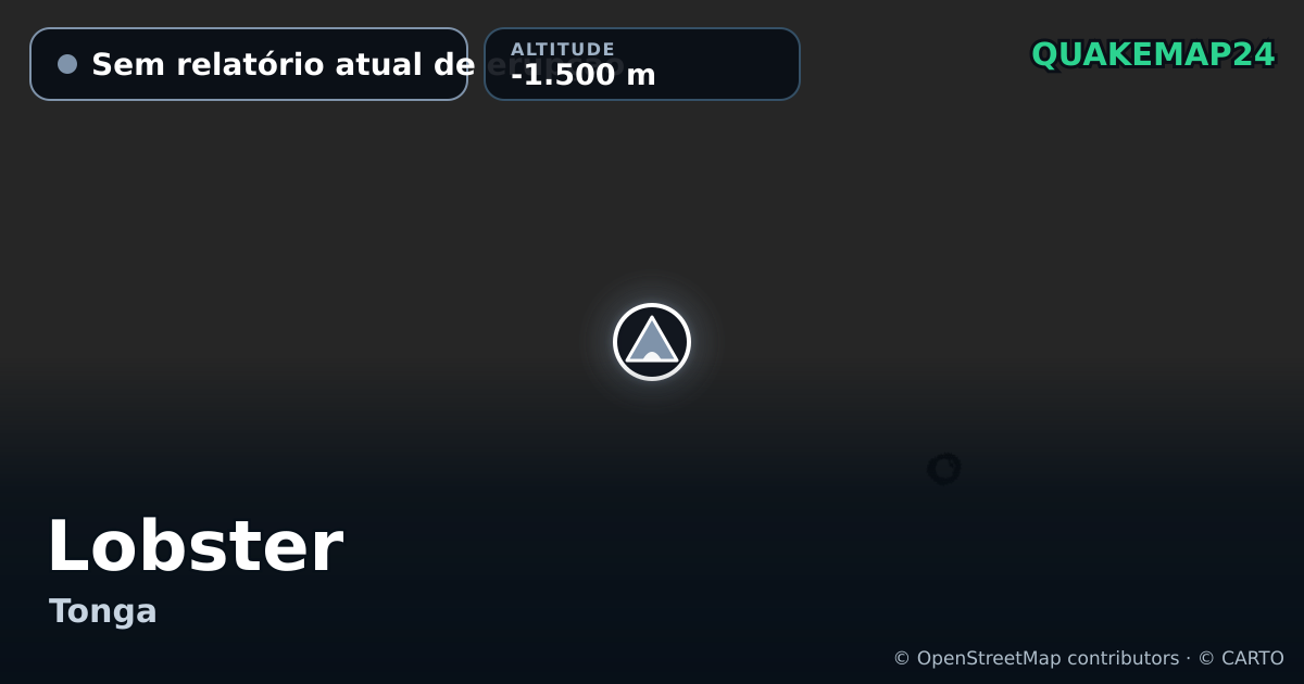 Lobster · Sem relatório atual de erupção · -1.500 m