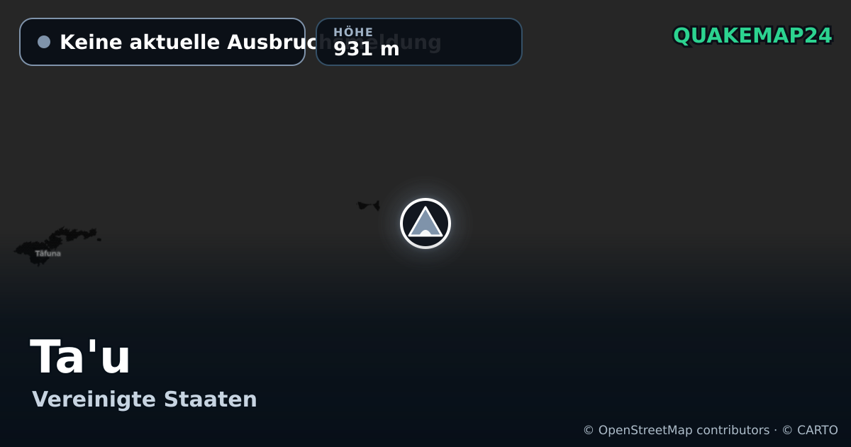 Ta'u · Keine aktuelle Ausbruchsmeldung · 931 m