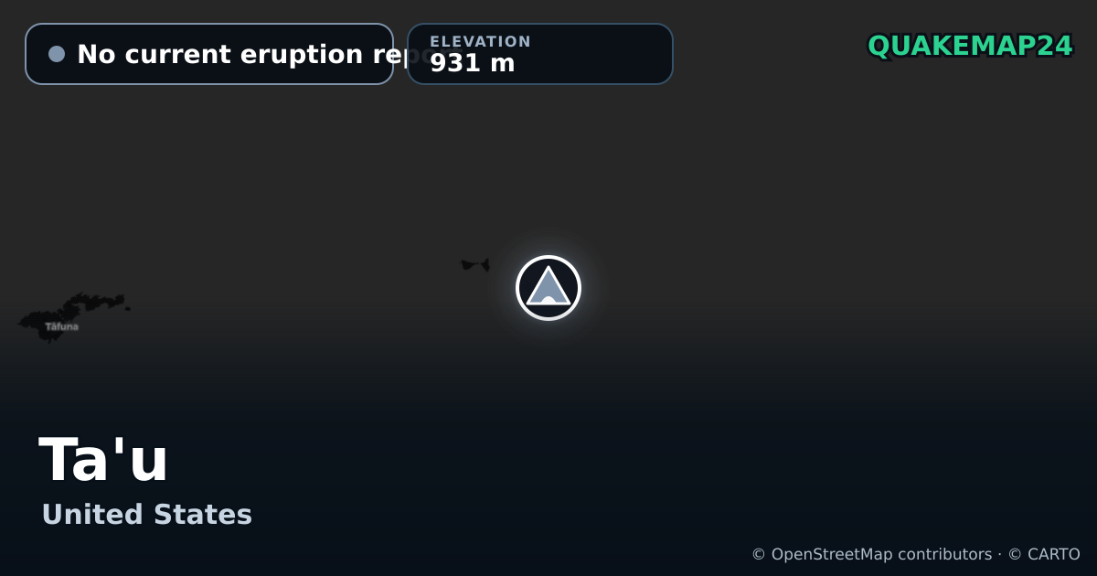 Ta'u · No current eruption report · 931 m