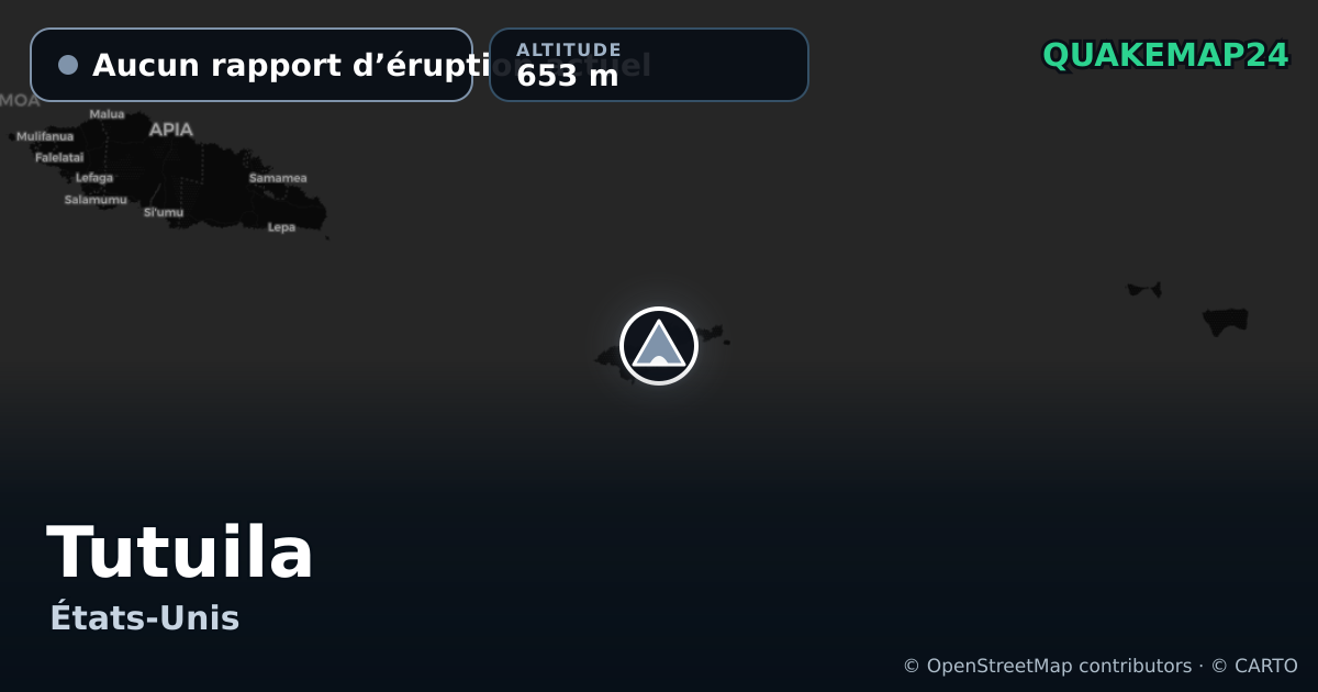 Tutuila · Aucun rapport d’éruption actuel · 653 m