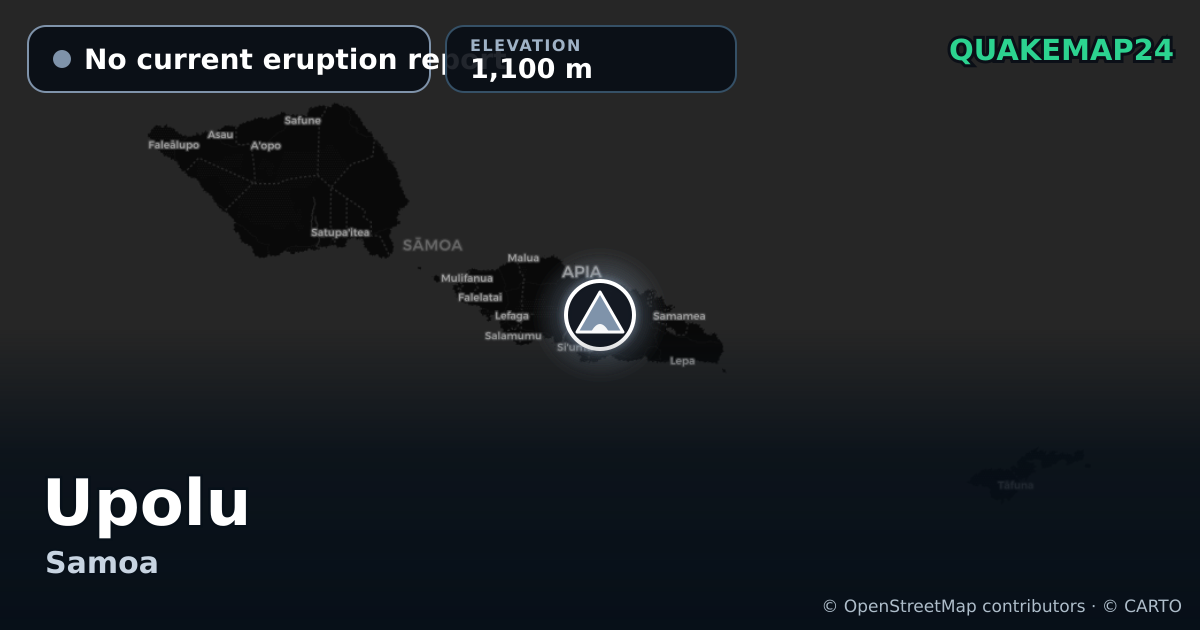 Upolu · No current eruption report · 1,100 m
