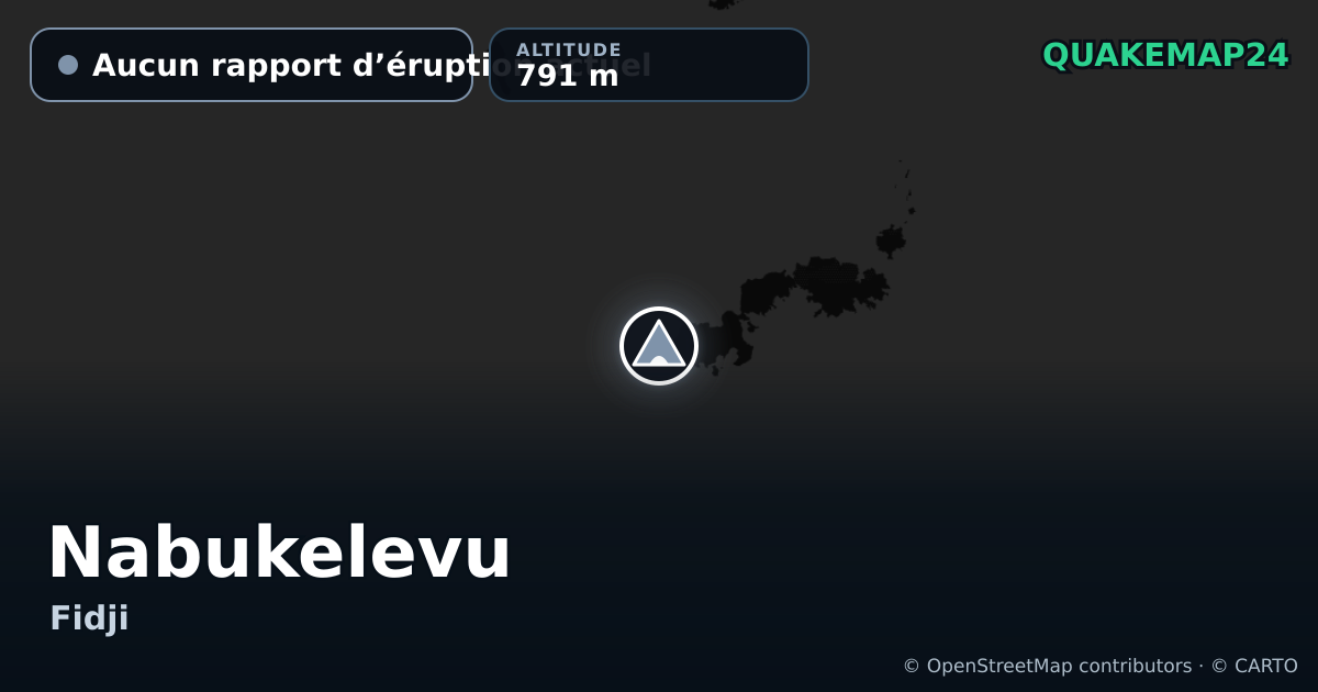 Nabukelevu · Aucun rapport d’éruption actuel · 791 m