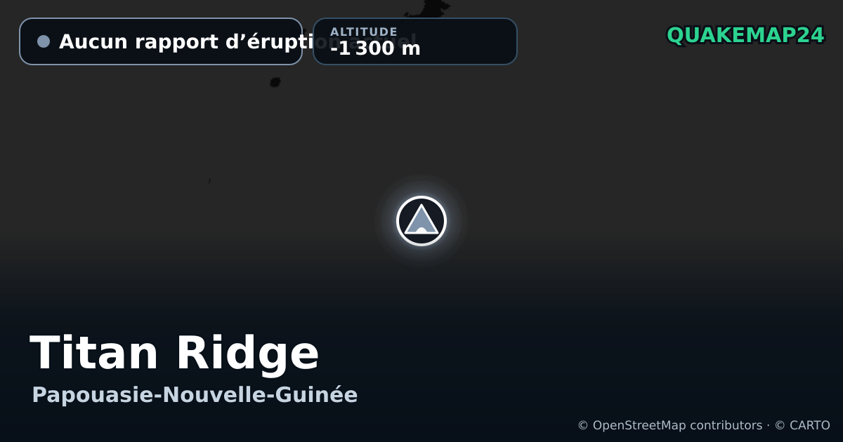 Titan Ridge · Aucun rapport d’éruption actuel · -1 300 m
