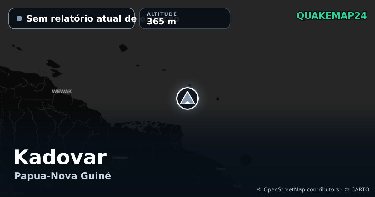 Kadovar · Sem relatório atual de erupção · 365 m