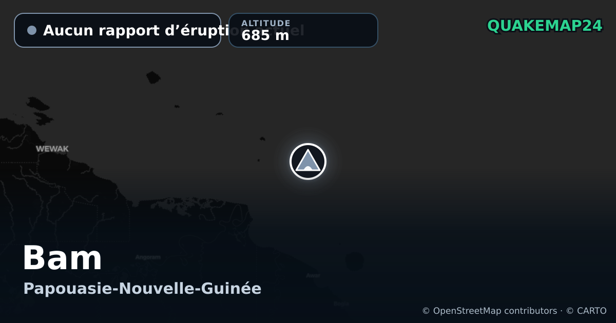 Bam · Aucun rapport d’éruption actuel · 685 m