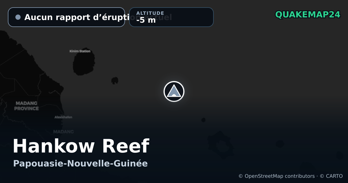 Hankow Reef · Aucun rapport d’éruption actuel · -5 m