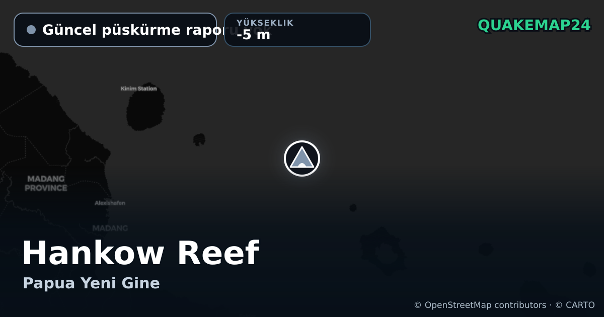 Hankow Reef · Güncel püskürme raporu yok · -5 m