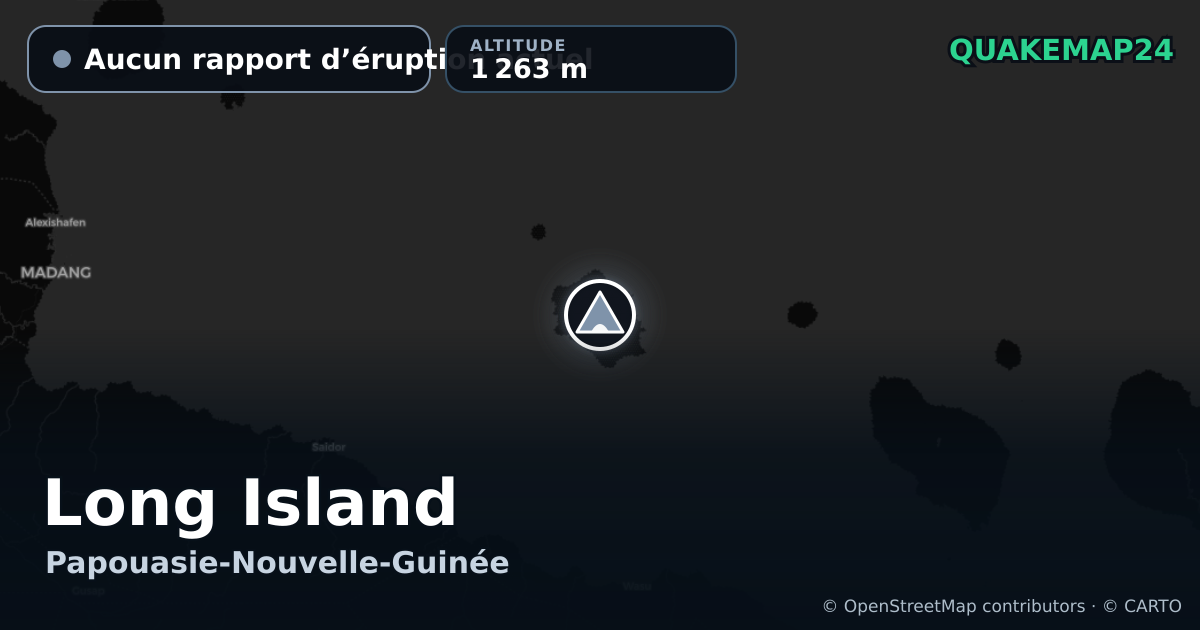 Long Island · Aucun rapport d’éruption actuel · 1 263 m