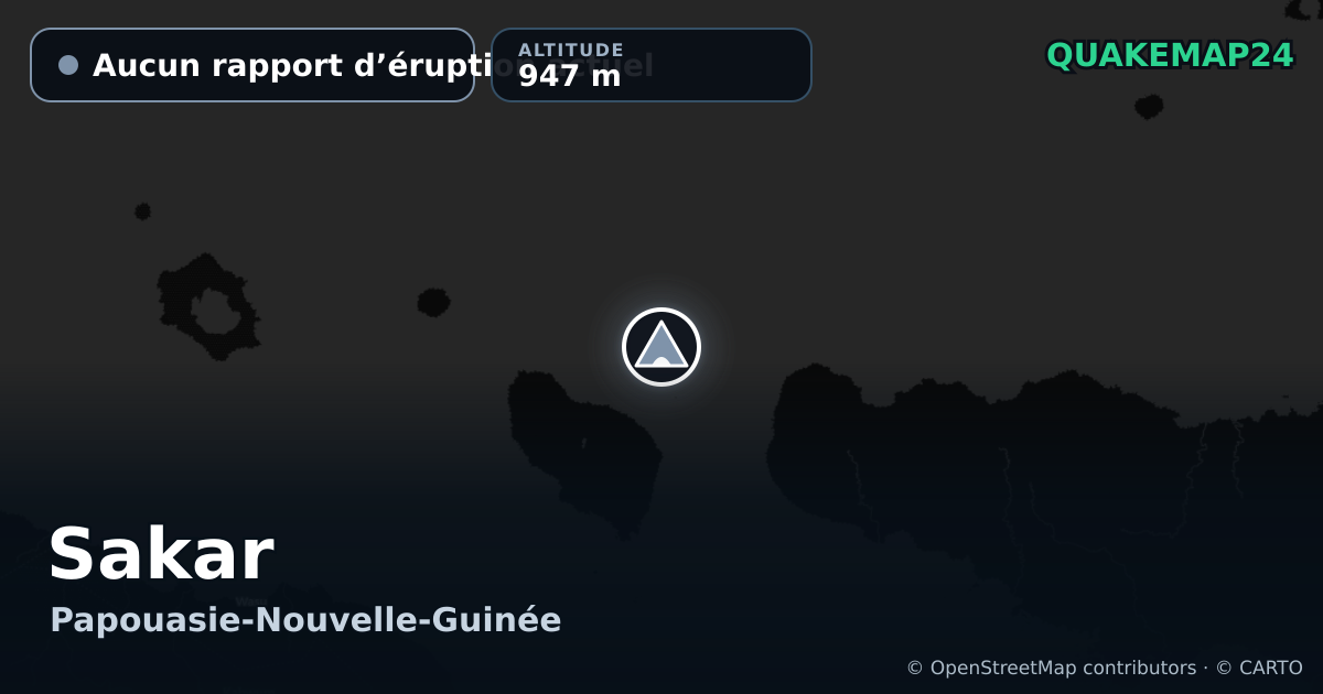 Sakar · Aucun rapport d’éruption actuel · 947 m