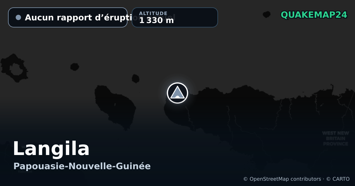Langila · Aucun rapport d’éruption actuel · 1 330 m