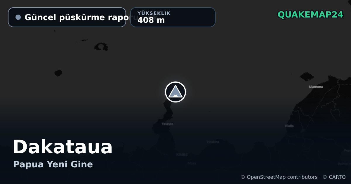 Dakataua · Güncel püskürme raporu yok · 408 m
