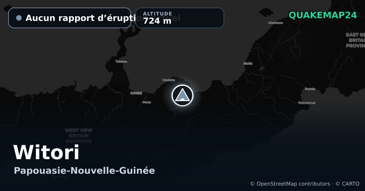 Witori · Aucun rapport d’éruption actuel · 724 m