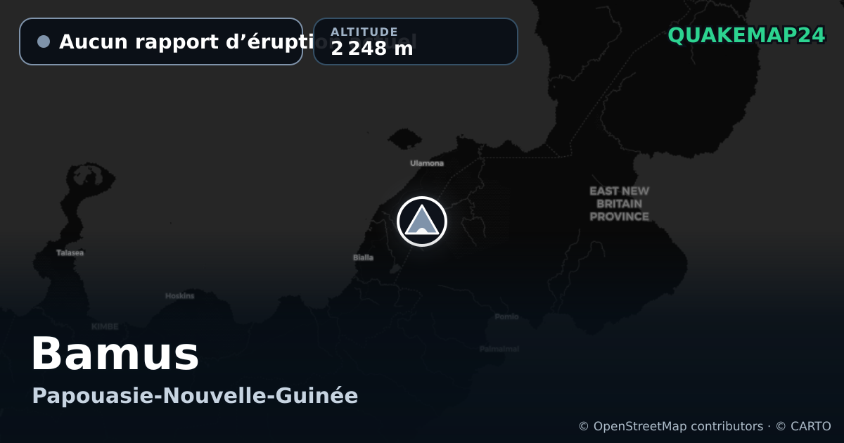 Bamus · Aucun rapport d’éruption actuel · 2 248 m