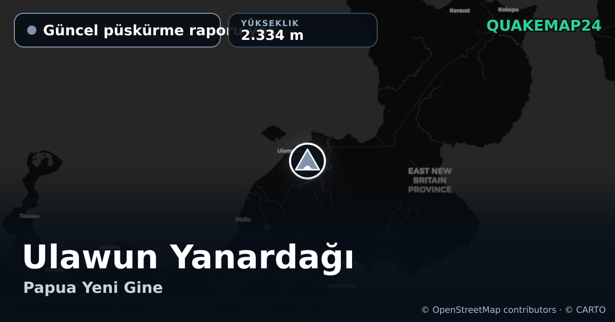 Ulawun Yanardağı · Güncel püskürme raporu yok · 2.334 m