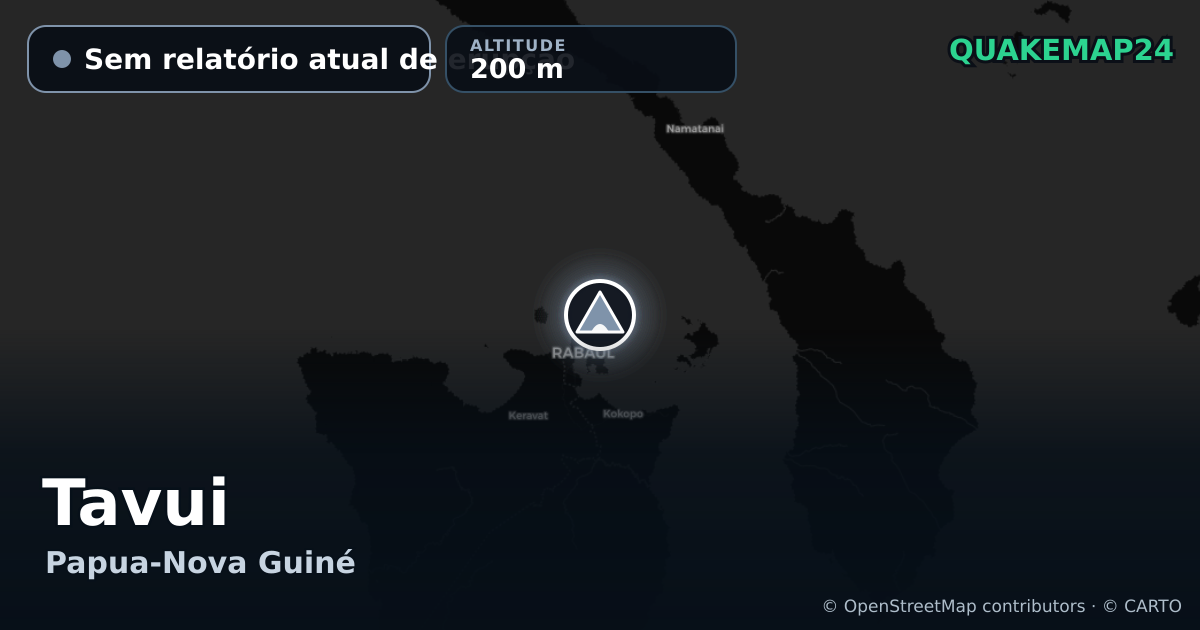 Tavui · Sem relatório atual de erupção · 200 m