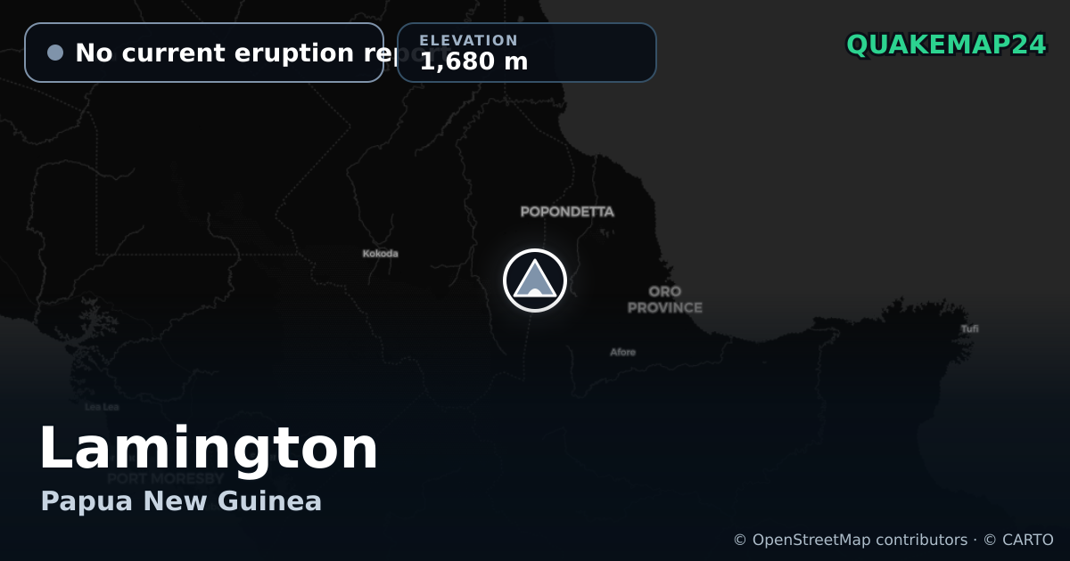 Lamington · No current eruption report · 1,680 m