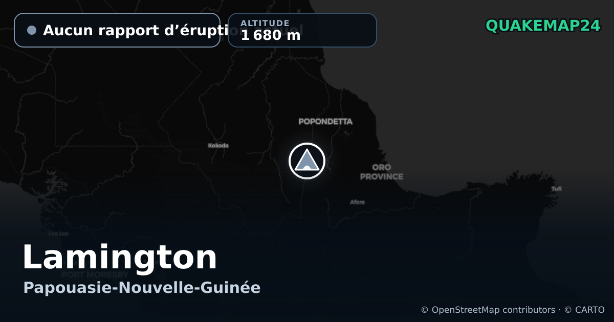 Lamington · Aucun rapport d’éruption actuel · 1 680 m
