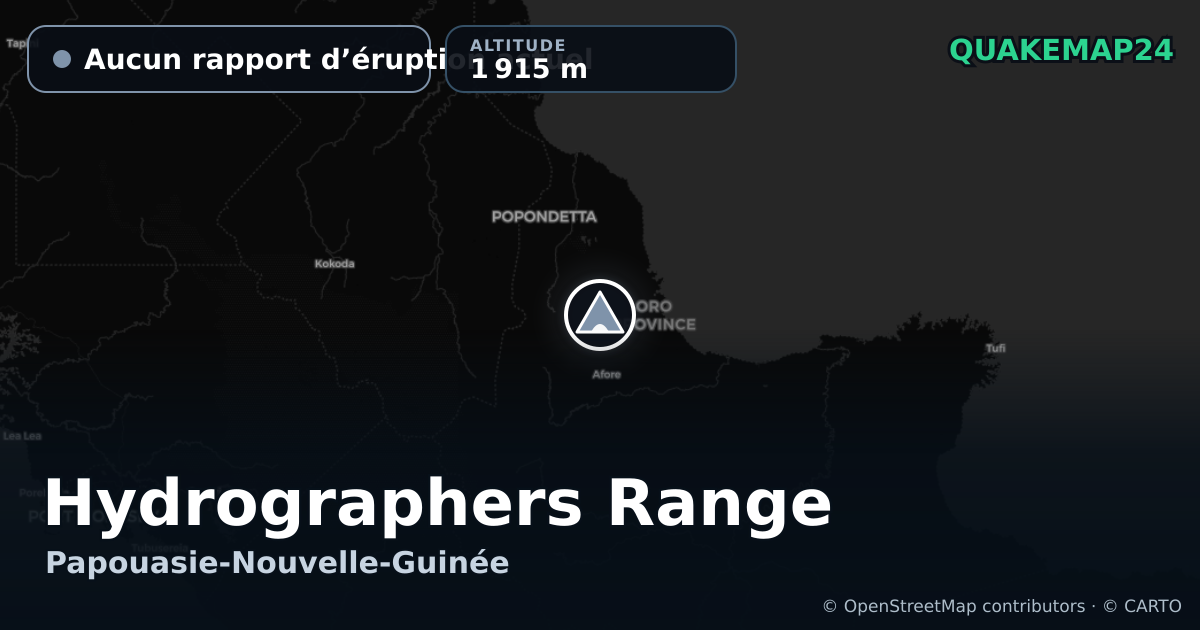 Hydrographers Range · Aucun rapport d’éruption actuel · 1 915 m