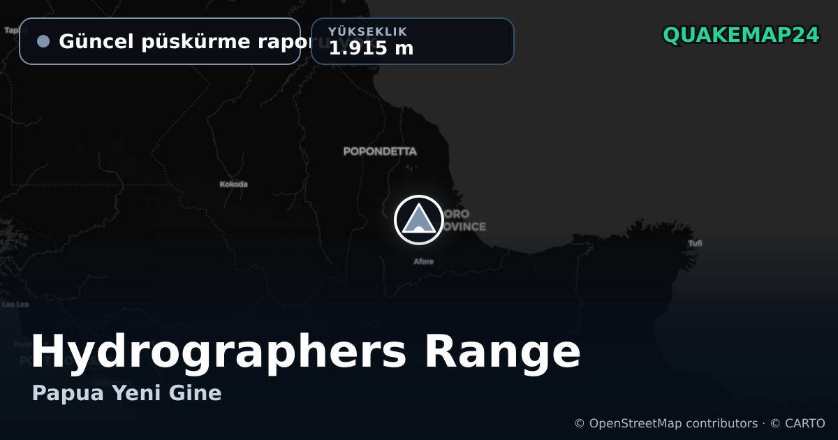Hydrographers Range · Güncel püskürme raporu yok · 1.915 m