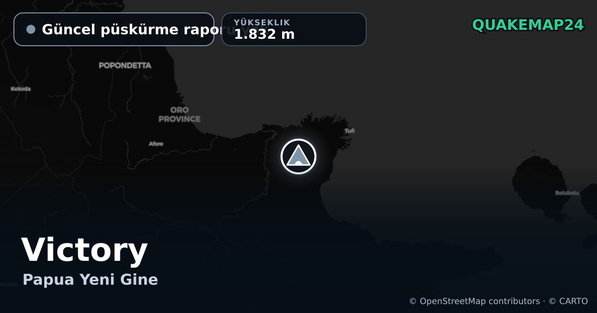 Victory · Güncel püskürme raporu yok · 1.832 m