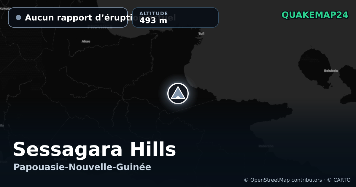 Sessagara Hills · Aucun rapport d’éruption actuel · 493 m