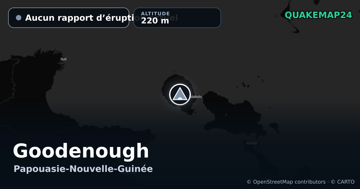 Goodenough · Aucun rapport d’éruption actuel · 220 m
