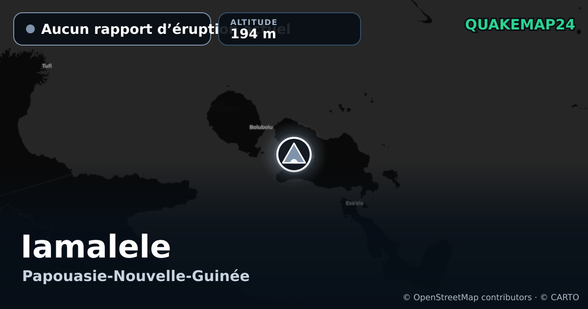 Iamalele · Aucun rapport d’éruption actuel · 194 m