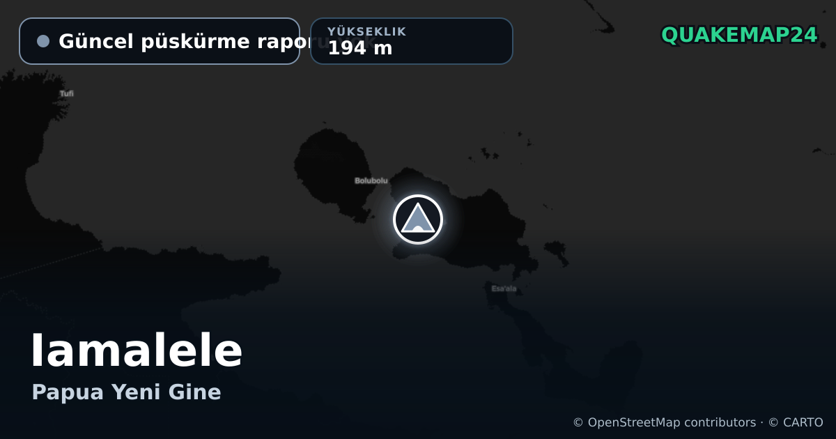 Iamalele · Güncel püskürme raporu yok · 194 m