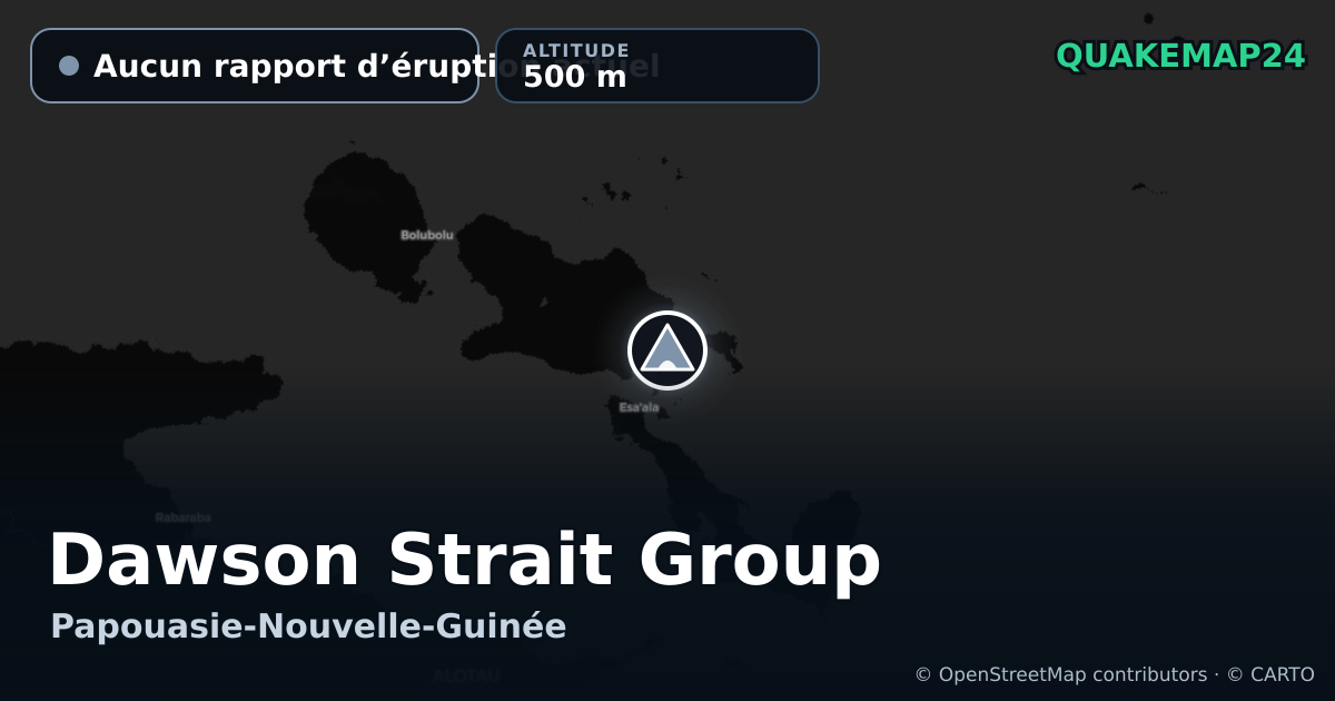 Dawson Strait Group · Aucun rapport d’éruption actuel · 500 m